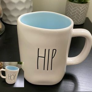 Rae Dunn HIP HOP Double Side Mug Baby Blue Inside